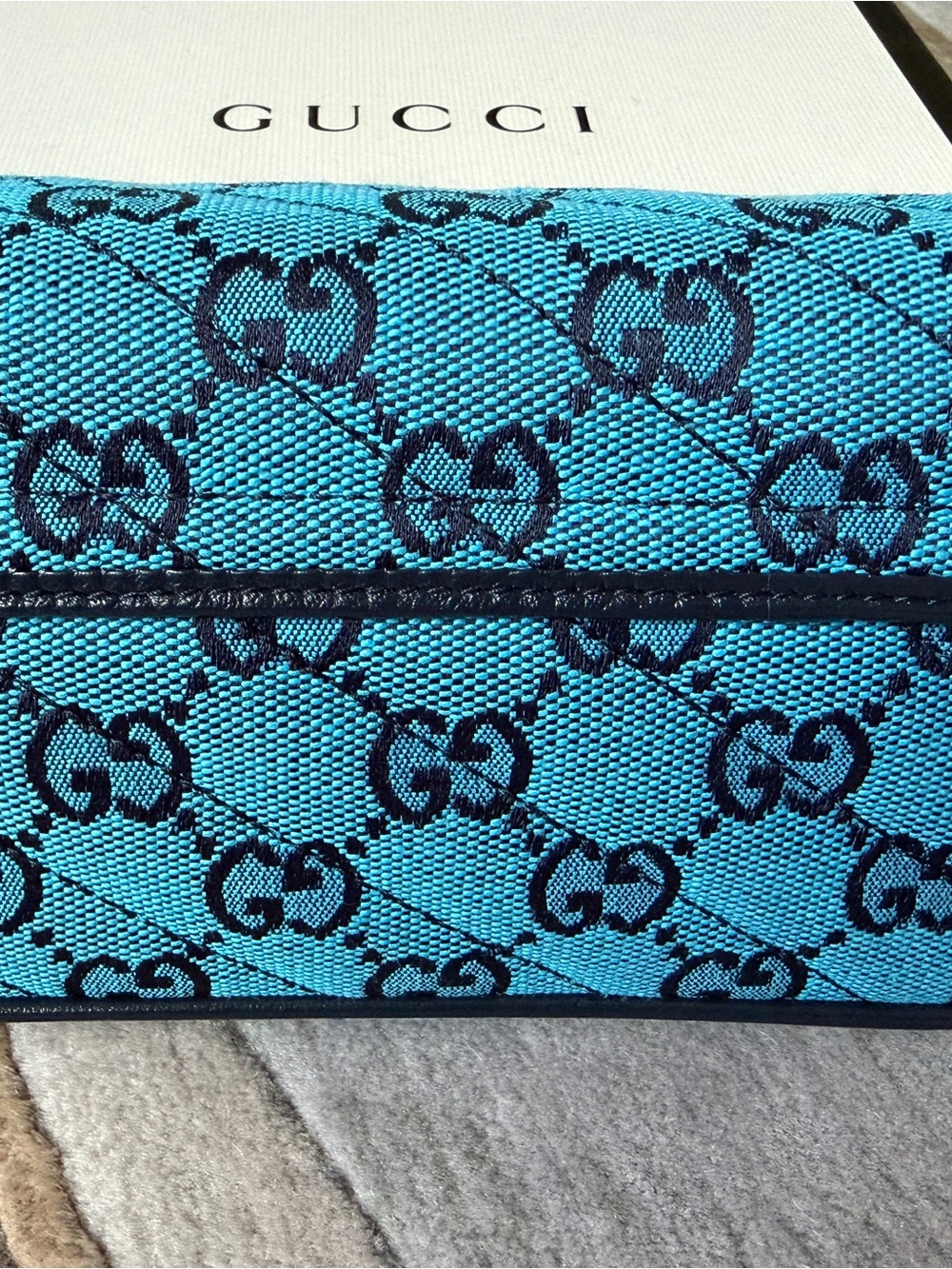 Gucci Turquoise GG Marmont Mini Crossbody Bag - Picture 4 of 16